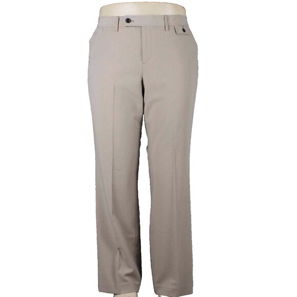 Eddie Bauer Sz 14 X 32 Beige Tan Lined Mercer Fit Poly Spandex Pant - Picture 1 of 5